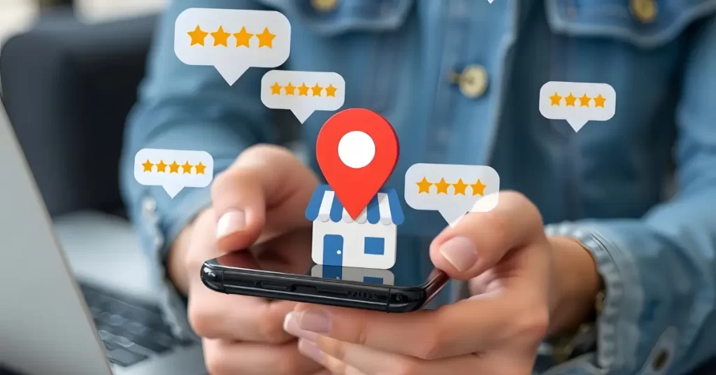 google business profile para empresas — perfil no Google Maps no smartphone